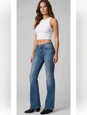 Vintage Boot Heel Trading Co Fairfax Low Rise Flare Jeans  Y2k Boot Cut Cotton 8